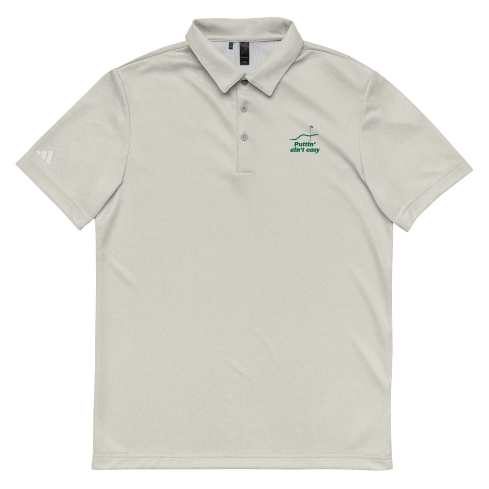 Puttin' Ain't Easy Embroidered Adidas Space-Dyed Polo
