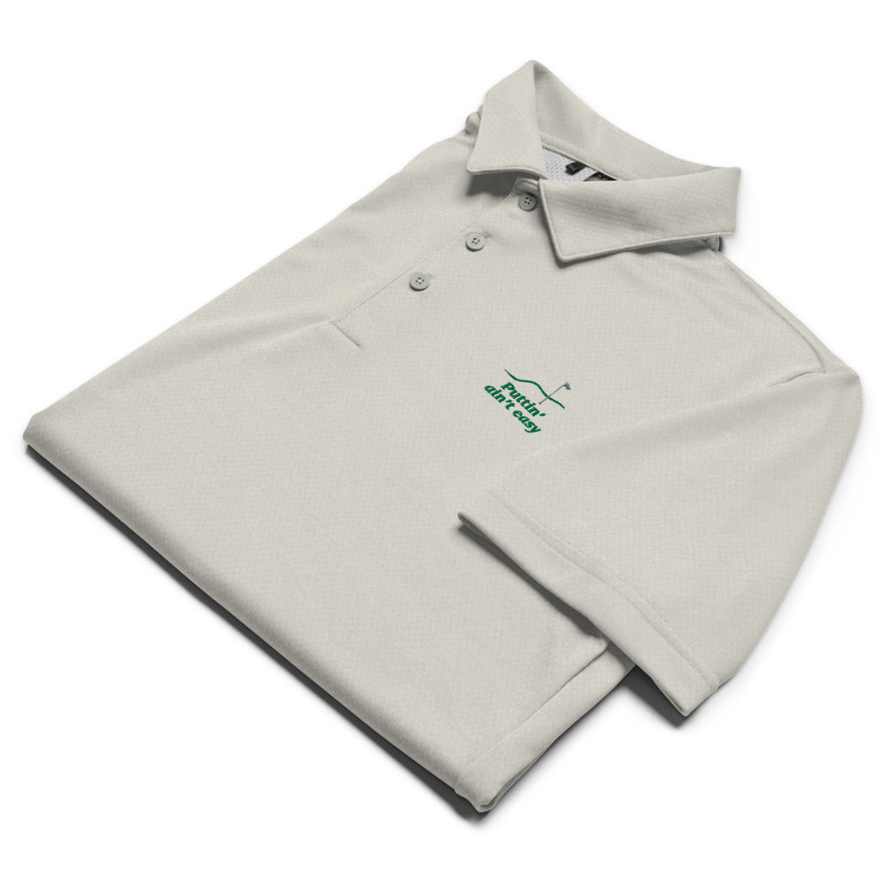 Puttin' Ain't Easy Embroidered Adidas Space-Dyed Polo