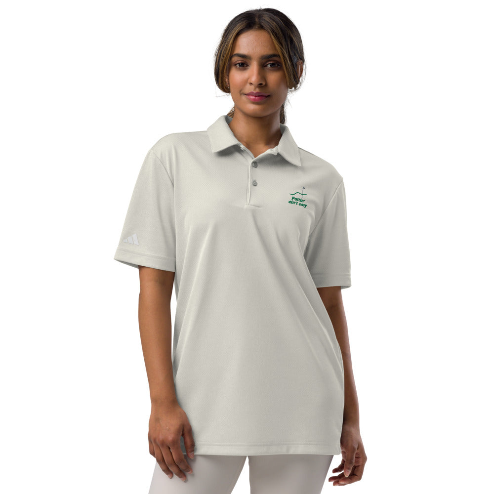 Puttin' Ain't Easy Embroidered Adidas Space-Dyed Polo