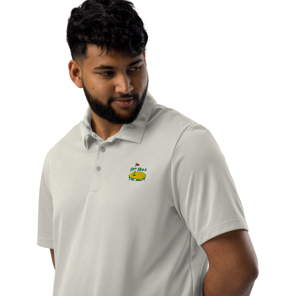19th Hole Embroidered Adidas Space-Dyed Polo