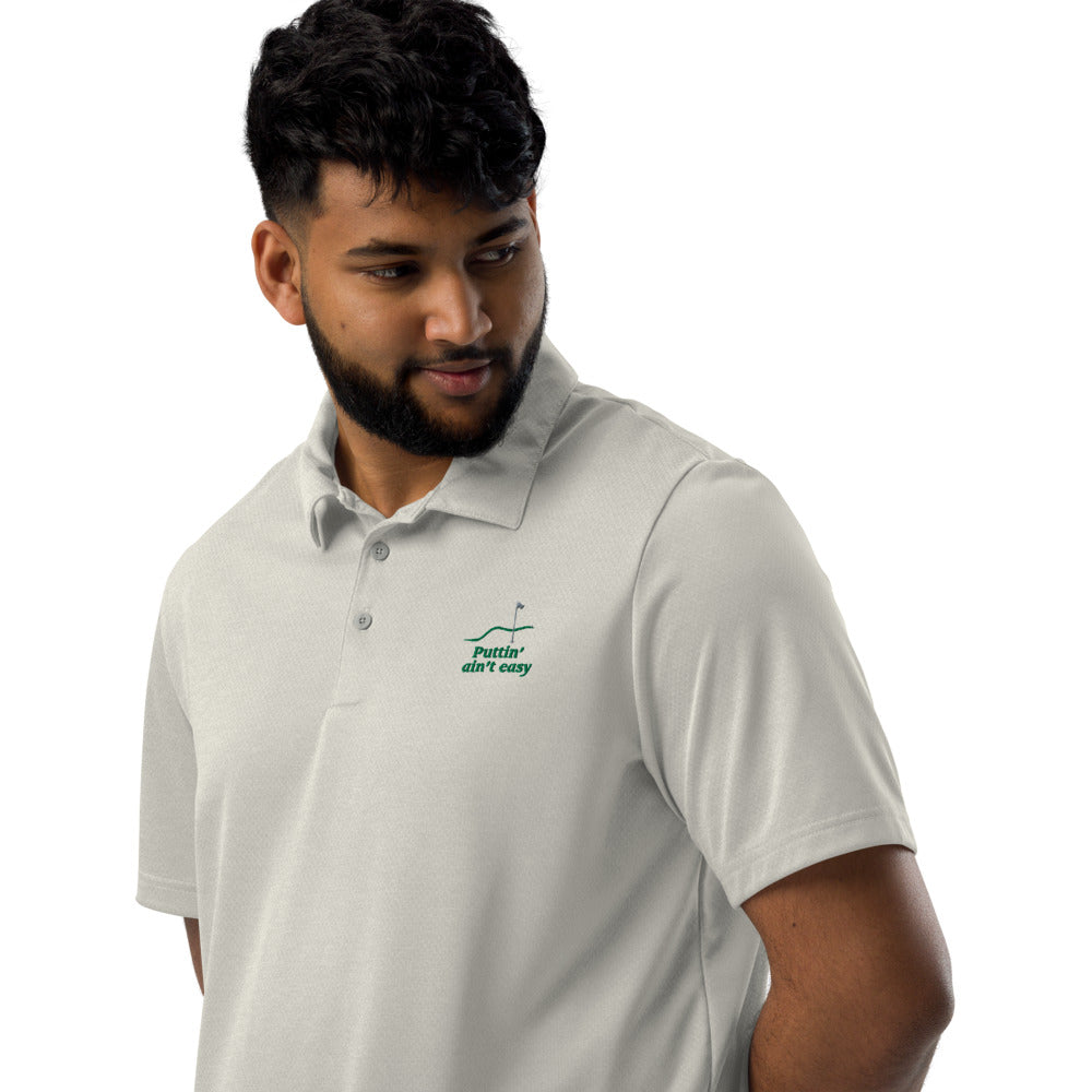 Puttin' Ain't Easy Embroidered Adidas Space-Dyed Polo